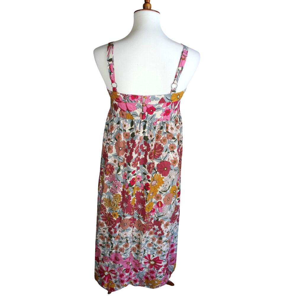 Natural Life Midi Dress Womens Small Pink Floral Sundress Boho Cottage Summer - Picture 4 of 10